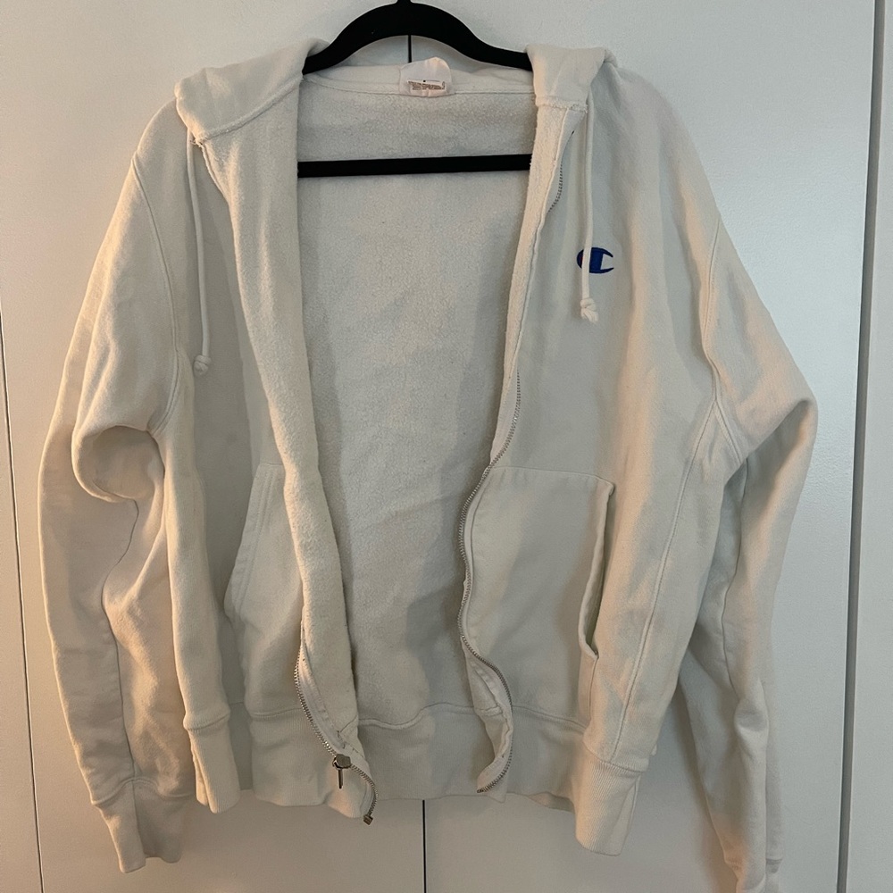 white champion zip up